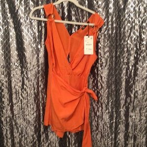 Orange Zara Romper SZ Small
